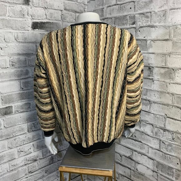 Vintage 90s Tundra 3D Knit Crewneck Grandpa Dad Sweater - Picture 5 of 12